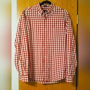 J Crew Flex Washed Checkered Men's Shirt Slim Large